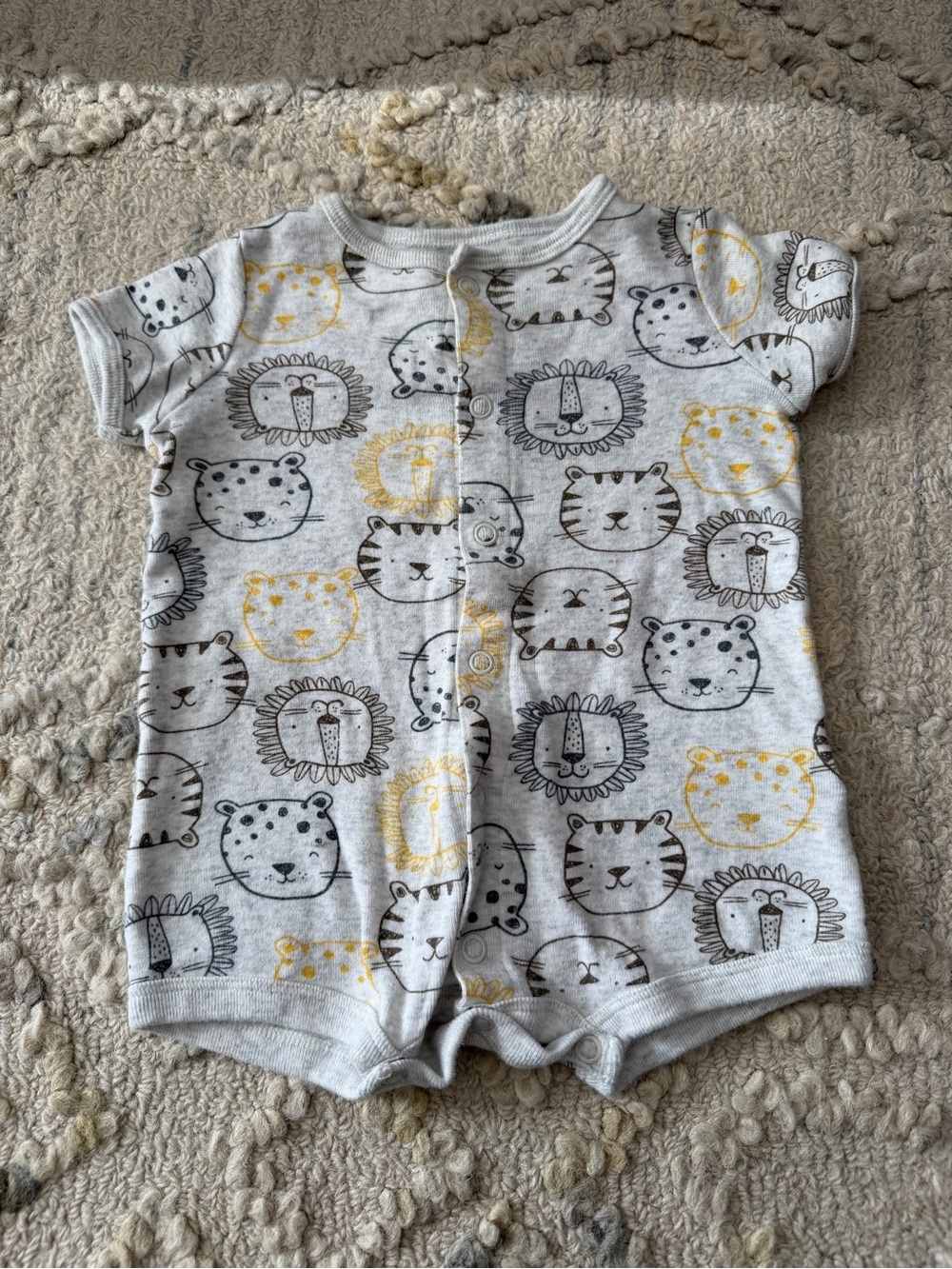 Carter’s Gray Animal Print Baby One-Piece Romper
